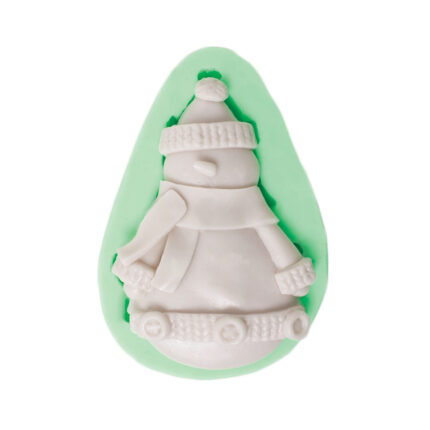 Sevimli kardan adam silikon kalıp modeli, kar temalı dekorasyon için. Yılbaşı kardan adam silikon kalıp.