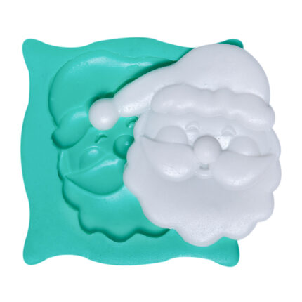 Sevimli Noel Baba kafası silikon kalıbı: Yılbaşı temalı sabun, dekoratif obje ve takı yapımı için ideal.