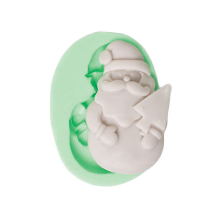 Sevimli Noel baba silikon kalıbı: Yılbaşı figürü için 3D tasarım. Noel baba figürü silikon kalıp ile yapılmış obje.