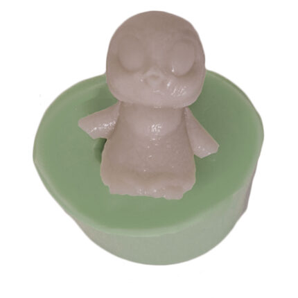 Sevimli penguen silikon kalıp modeli, kış temalı silikon kalıp, 3 boyutlu penguen figürü.