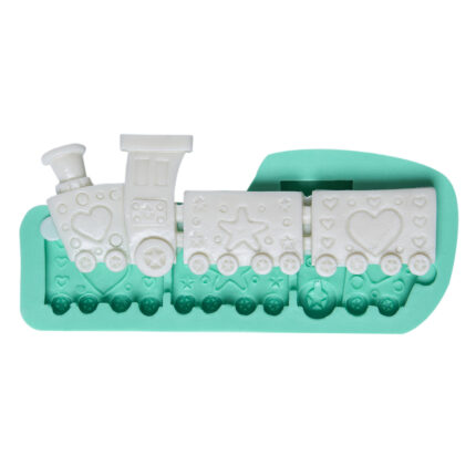 Sevimli tren silikon kalıbı: Çocuk odası dekorasyonu ve sabun yapımı için ideal. Nostaljik tasarım.