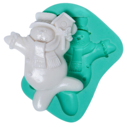 Şirin kardan adam silikon kalıbı ile yapılmış yılbaşı süsü. KK-0805 silikon kalıp modeli.