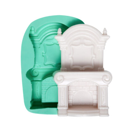 Şömine silikon kalıbı: Minyatür ev dekorasyonu için nostaljik şömine kalıbı (6x2,5x9cm)