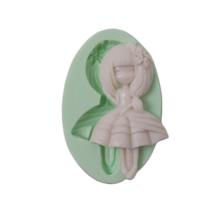 Şık kız figürü silikon kalıp: Kurdelya Zarif Süslü Kızlar-1 kalıbı.