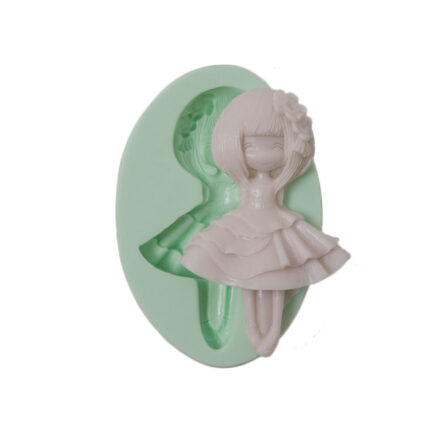 Şık kız figürü silikon kalıbı: Kurdelya süslü kızlar-4 silikon döküm kalıbı.