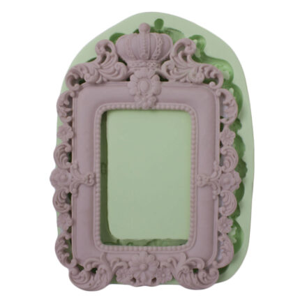 Taçlı büyük çerçeve silikon kalıp modeli, kraliyet temalı dekoratif çerçeve yapımı için ideal.