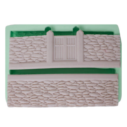 Kurdelya taş duvar ve bahçe kapısı silikon kalıp modeli. Minyatür bahçe için ideal. Taş duvar silikon kalıp detayı.