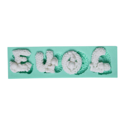 Tavşanlı LOVE yazısı silikon kalıbı: Sevgililer Günü süsü için ideal, dekoratif obje yapımı kalıbı.