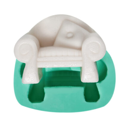 Tek kişilik yastıklı koltuk silikon kalıbı. Bebek evi mobilyası yapımı için ideal, Kurdelya konforlu model.