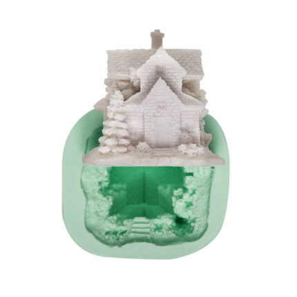 Kurdelya Triplex büyük ev silikon kalıbı: Minyatür ev yapımı için ideal, 7,5x7x7cm boyutlarında. KK-1308