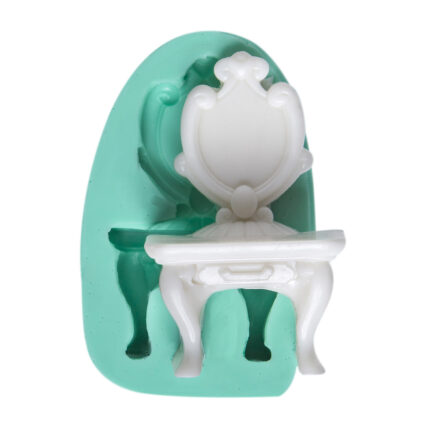 Tuvalet aynası silikon kalıbı: Minyatür banyo dekorasyonu için ideal, reçine dökümü için RTV2 kalıp.