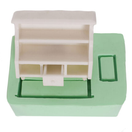 Üç çekmeceli mini dolap silikon kalıbı. Minyatür mobilya koleksiyonu için ev dekorasyonu temalı kalıp.
