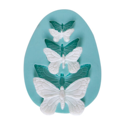 Kelebek desenli silikon kalıp. Uçuşan Bahar Kelebekleri Seti ile bahçe temalı duvar süsü yapımı için ideal.