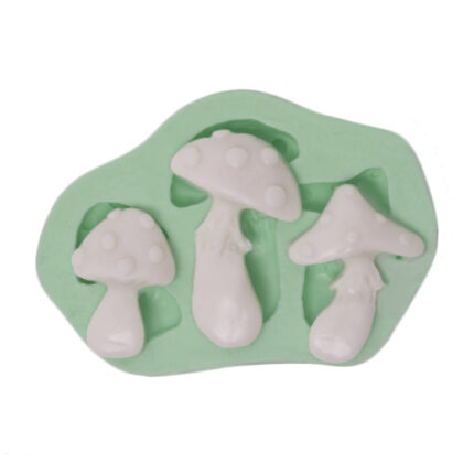 Üçlü mantar kalıbı: orman temalı süsleme için silikon kalıp modeli. Bahçe mantarı kokulu taş yapımı.