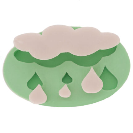 Yağmur damlalı bulut silikon kalıp: Bulut temalı dekorasyon için ideal, sevimli tasarım.