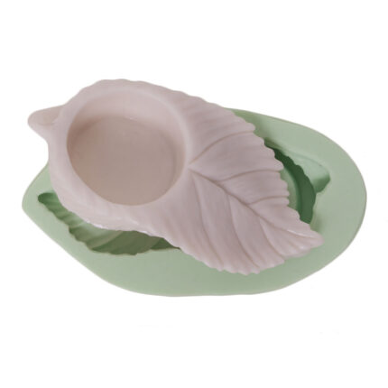 Yaprak mumluk silikon kalıp: Botanik aydınlatma için 3D yaprak figürlü dekoratif mumluk kalıbı.