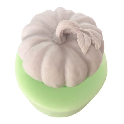 Yapraklı büyük boy balkabağı silikon kalıp. Sonbahar temalı dekorasyon için ideal, 11x11x9cm boyutlarında.