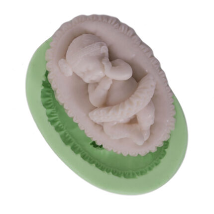 Yastıkta minik balerin kız silikon kalıp. Dans temalı süs için kalıp detayı.