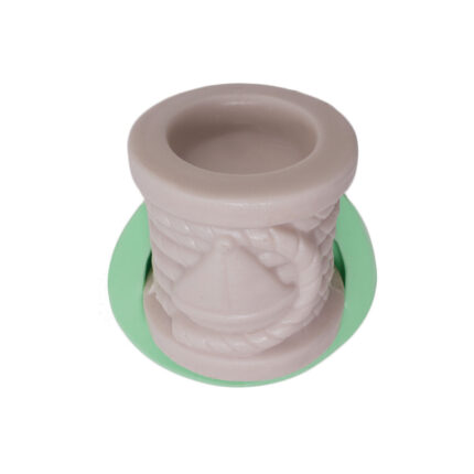 Yelken detaylı halat sarılı tealight mumluk silikon kalıbı. Deniz temalı mumluk yapımı için ideal.