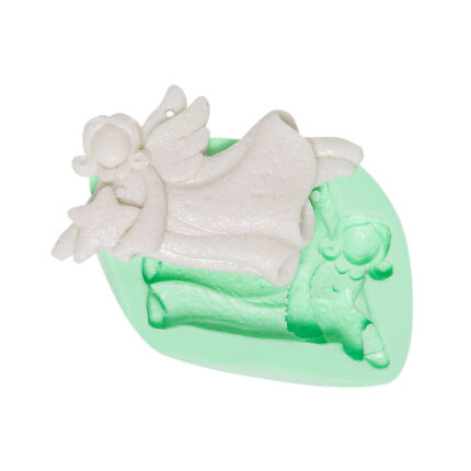 Yılbaşı melekleri-10 silikon kalıbı: Kış temalı süs yapımı için melek figürlü silikon kalıp.