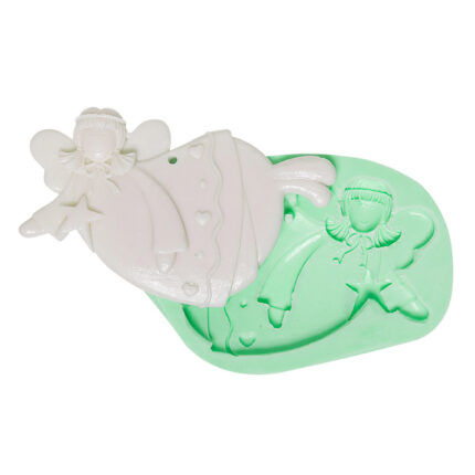 Yılbaşı melekleri-12 silikon kalıbı ve kalıptan çıkarılmış melek figürü. Yeni yıl süsü yapımı için ideal.