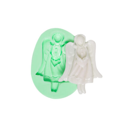 Yılbaşı melekleri-13 silikon kalıbı ve kalıptan çıkarılmış melek figürü. Dekoratif obje yapımı için ideal.