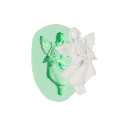 Yılbaşı melekleri-17 silikon kalıbı ve kalıptan çıkarılmış melek figürü. Yılbaşı süsü yapımı için ideal.