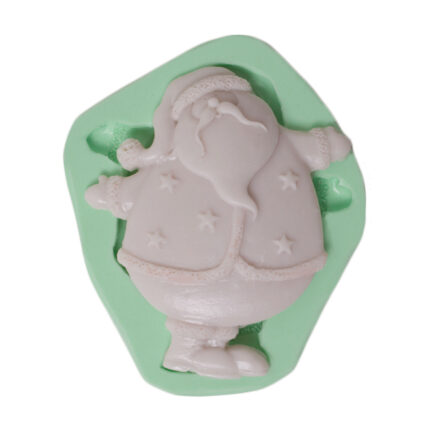 Yıldız yelekli Noel Baba silikon kalıp, yılbaşı süsü için. 3D yıldızlı Noel Baba silikon kalıp modeli.