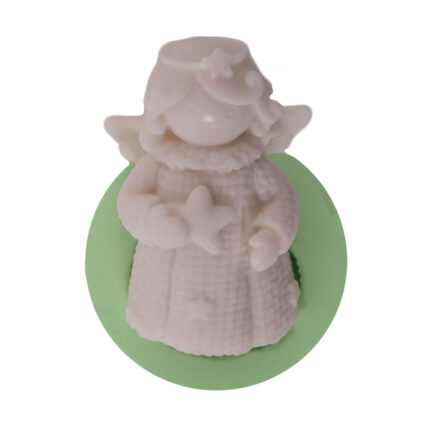 Yıldızlı melek kız silikon kalıp: dini dekorasyon için 3 boyutlu melek figürü.