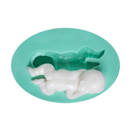 Yüzüstü yatan bebek silikon kalıbı. Bebek odası süsü veya sabun yapımı için ideal. KK-1055