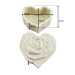 Kurdelya Romantik Gül Kapaklı Kalp Kutu Silikon Döküm Kalıbı (Dekoratif Takı ve Saklama Kutusu İçin – Kutunun Kapalı Hali 10x9x5.5cm – KK-2224) - Görsel 2