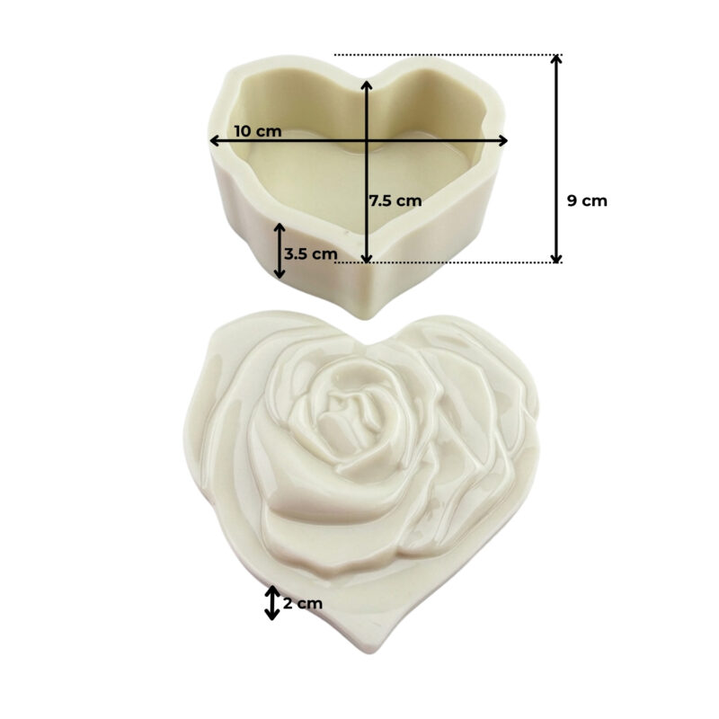 romantik kapakli kalp kutu silikon kalip modeli kk2224