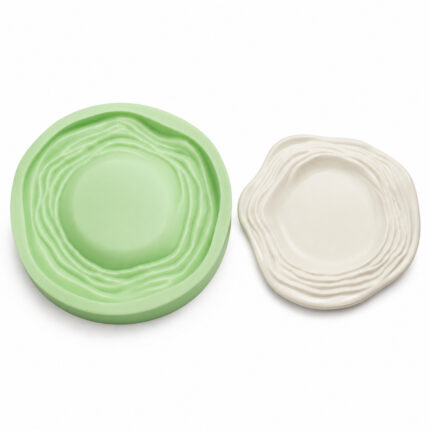 İç İçe Dalgalı Tepsi Silikon Kalıbı (14,5×15×2 cm – KK-2225)