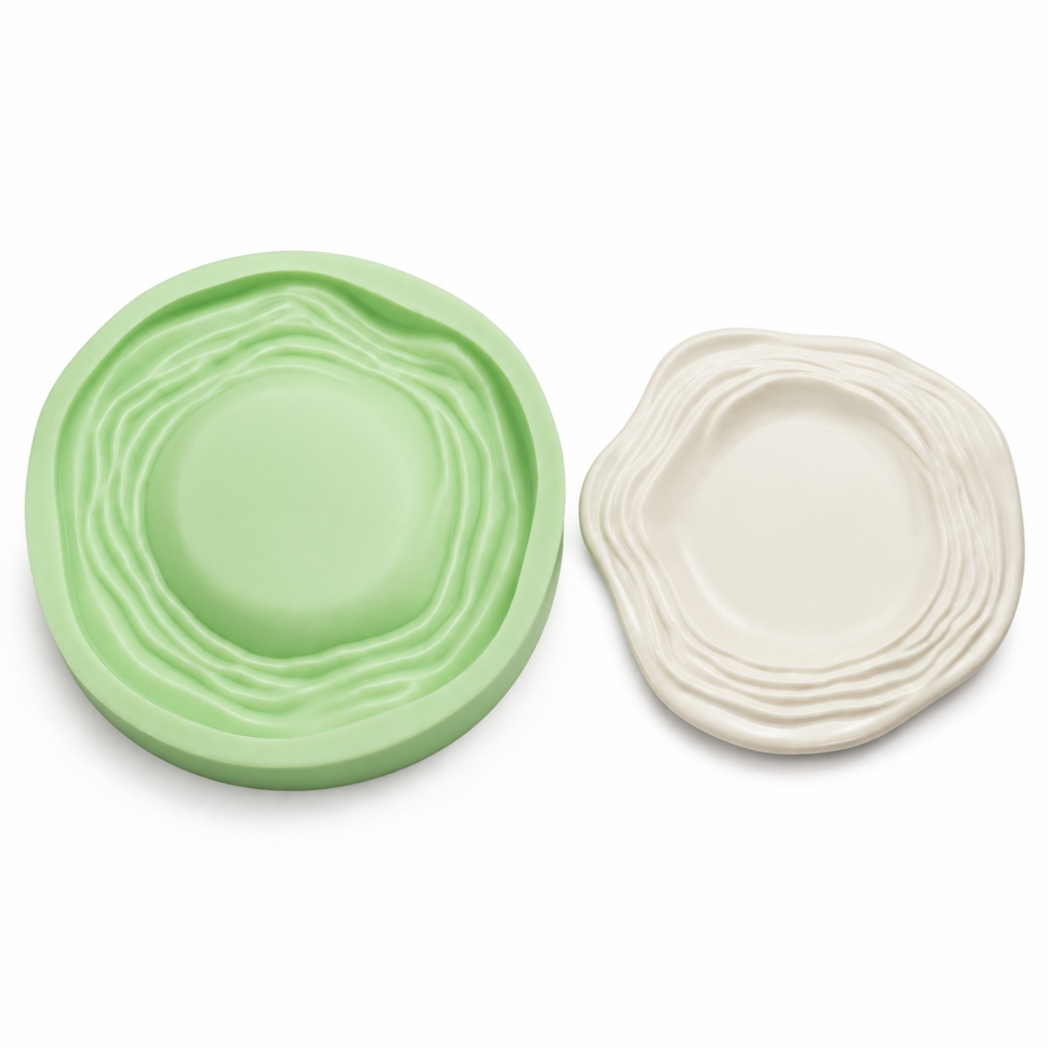 ic-ice-dalgali-tepsi-silikon-kalibi İç İçe Dalgalı Tepsi Silikon Kalıbı (14,5×15×2 cm – KK-2225) - Görsel 1