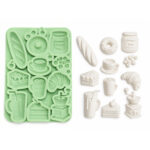 Kahvaltı ve Kahve Temalı Minyatür Obje Silikon Kalıbı (1.5×4.5×0.7 cm – KK-2237)