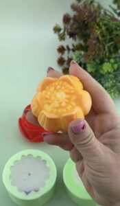 lotus cicegi silikon kalibi dekoratif mum yapimi