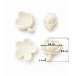 4 Farklı Model Minyatür Çiçek ve Tomurcuk Silikon Kalıbı (2.5×2.5×0.5 cm – KK-2241) - Görsel 2