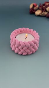 sepet orgu desenli tealight mumluk silikon kalibi