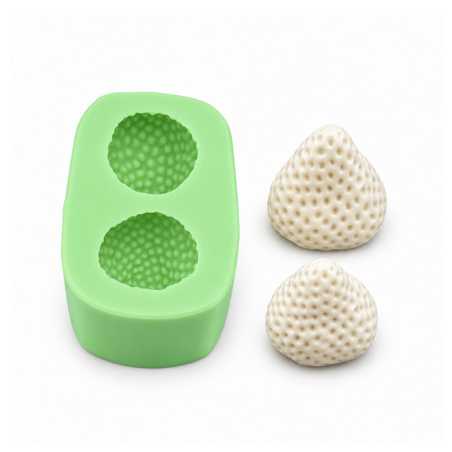 2li-buyuk-ve-orta-boy-cilek-silikon-kalibi 2’li Büyük ve Orta Boy Çilek Silikon Kalıbı (4×3×4.5 cm – KK-2268) - Görsel 1