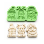 3’lü Küçük Sevimli Yılbaşı Figürleri Silikon Kalıbı (4×5×1 cm – KK-2286)