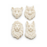 4’lü Minik Hayvan Başları Silikon Kalıbı (2.5×3.5×0.7 cm – KK-2287) - Görsel 4