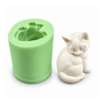 Başını Çevirmiş Oturan Kedi Silikon Kalıbı (4.5×3×5.5 cm – KK-2277)