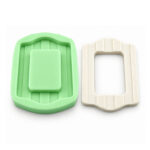 Dalgalı Kenarlı Çizgili Dikdörtgen Çerçeve Silikon Kalıbı (7.5×10×1 cm – KK-2290)