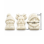 3’lü Küçük Sevimli Yılbaşı Figürleri Silikon Kalıbı (4×5×1 cm – KK-2286) - Görsel 2