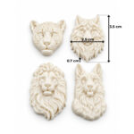 4’lü Minik Hayvan Başları Silikon Kalıbı (2.5×3.5×0.7 cm – KK-2287) - Görsel 2