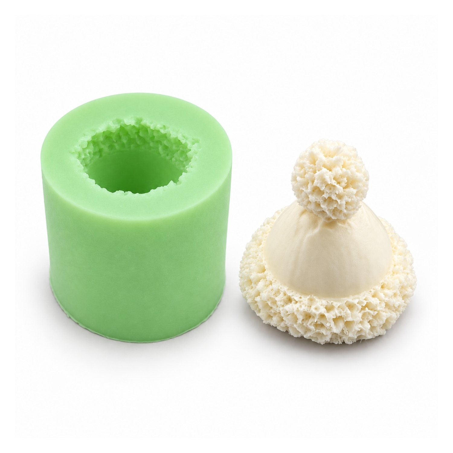 ponponlu-minik-noel-sapkasi-silikon-kalibi Ponponlu Minik Noel Şapkası Silikon Kalıbı (3×3×3.5 cm – KK-2298) - Görsel 1