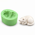 Tombul Uyuyan Kedi Silikon Kalıbı (6.5×4×3 cm – KK-2279)