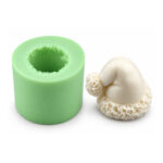 Yana Kıvrık Ponponlu Noel Şapkası Silikon Kalıbı (3.5×3×3 cm – KK-2299)