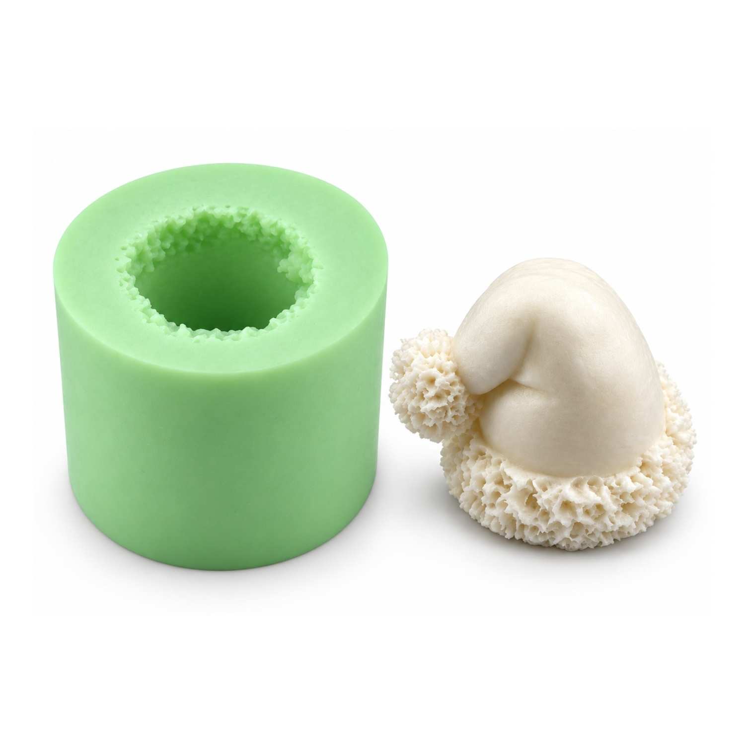 yana-kivrik-ponponlu-noel-sapkasi-silikon-kalibi Yana Kıvrık Ponponlu Noel Şapkası Silikon Kalıbı (3.5×3×3 cm – KK-2299) - Görsel 1