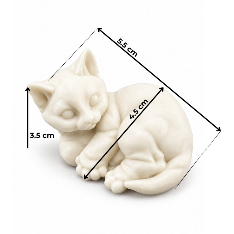 yatan kedi figuru olculu obje